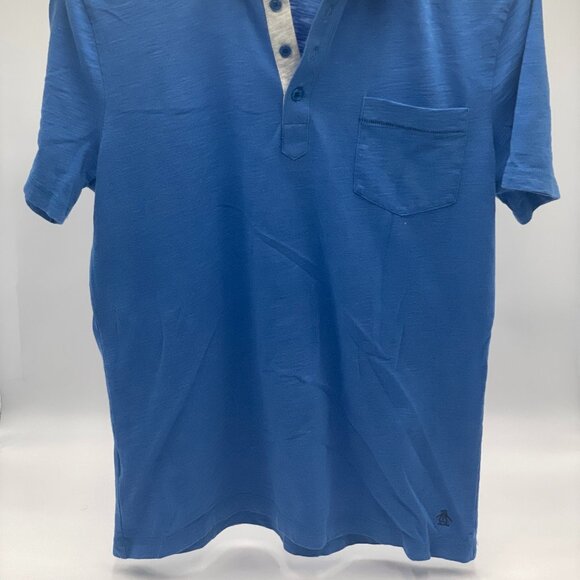 Penguin Men's Blue Polo, Large Slim - Picture 2 of 2